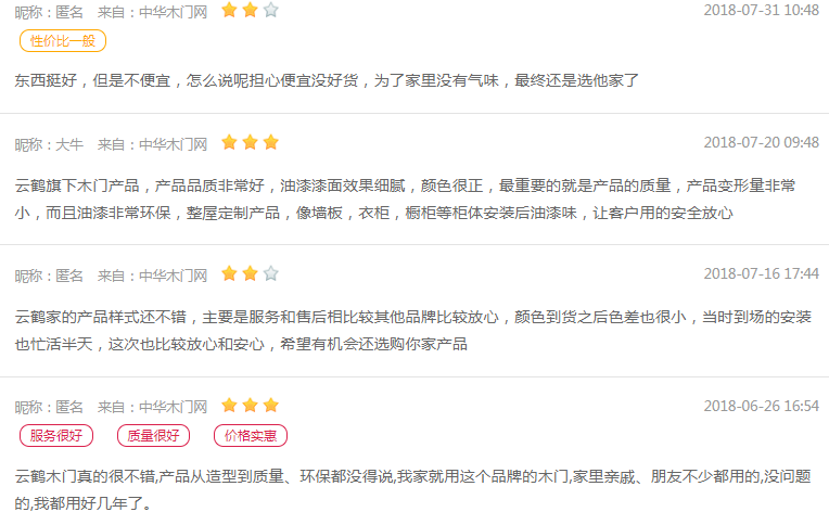 云鹤木门质量怎么样