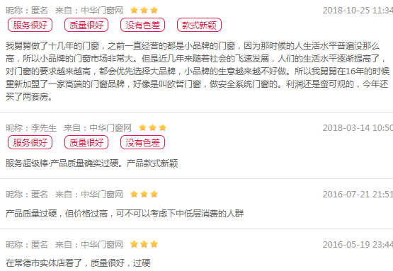 欧哲门窗质量好吗